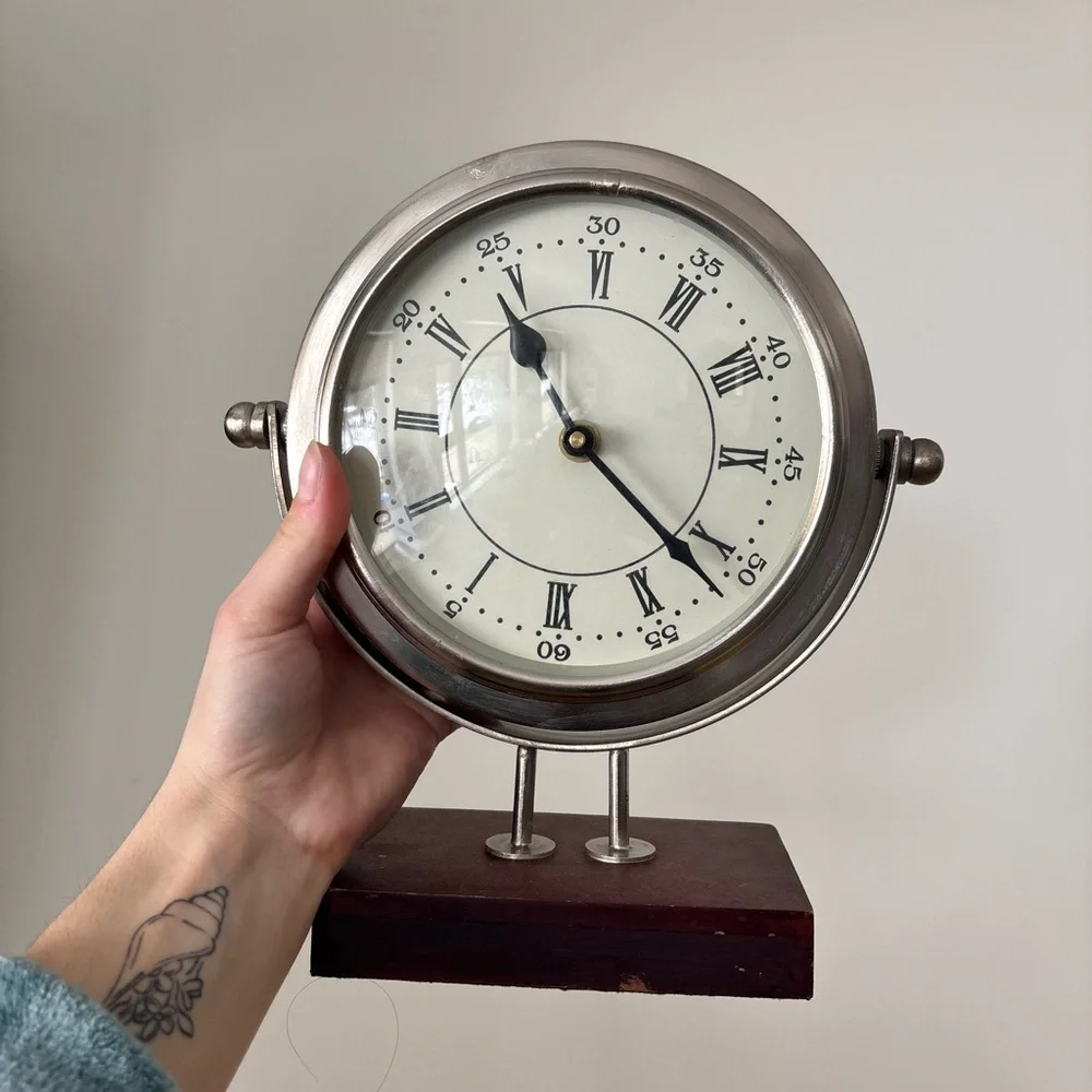 Classic Silver and White Clock Decor
